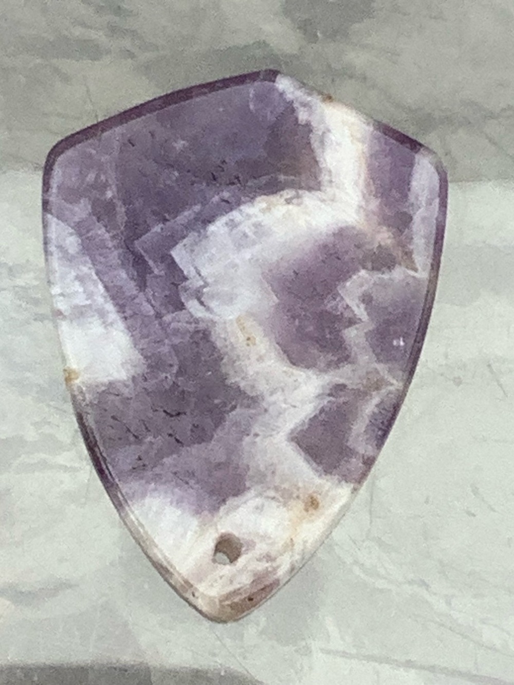 Purple White Brown Pendant from Collection Badge Shaped Cabochon